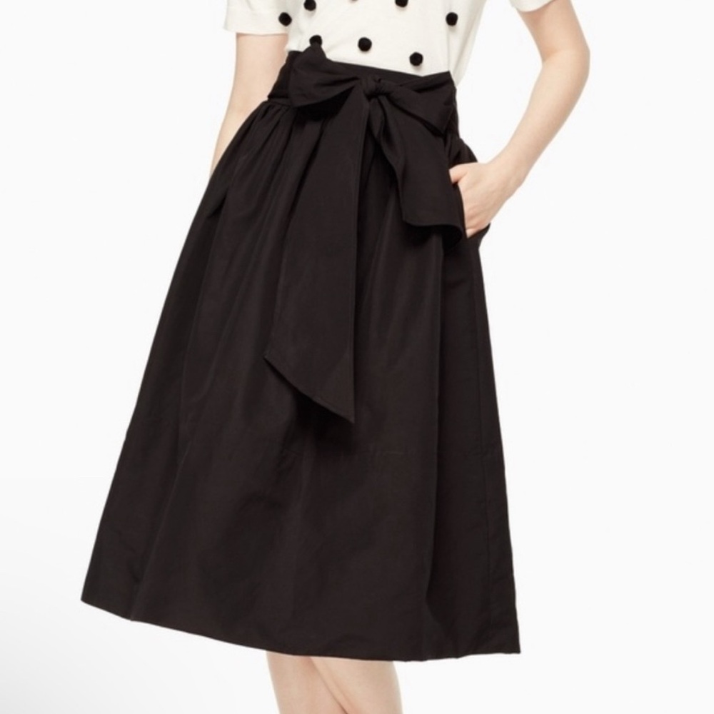 Kate Spade Black A-Line Skirt with Bow